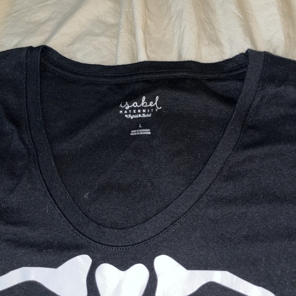 Halloween Maternity shirts size large Skeleton‎ Graphics Black - Picture 2 of 6